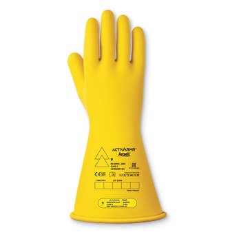 Ansell Marigold Industries Amarillo 8 Látex Caucho natural Caucho natural Guantes de mecánico - Longitud 14 pulg. - 076490-13765