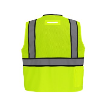 Global Glove FrogWear HV Chaleco de topógrafo de alta visibilidad GLO-088-LG - tamaño Grande - Poliéster sólido y de malla - Amarillo/verde y negro de alta visibilidad - ANSI clase 2, tipo R - glo-088 lg