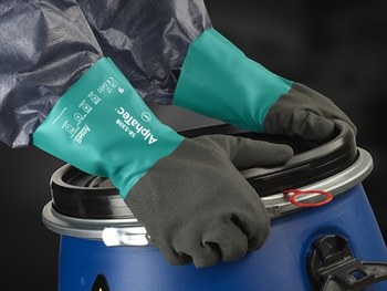 Ansell AlphaTec B58-530 Mar verde/antracita gris 9 Nitrilo Apoyado Guante resistente a productos químicos - acabado Áspero - 076490-23811