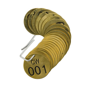 Imágen de Brady Negro sobre cobre Círculo Latón Etiqueta de válvula numerada con encabezado 23256 Etiqueta para válvula numerada con encabezado (Imagen principal del producto)