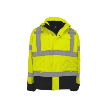 Global Glove Parka de invierno de alta visibilidad GLO-P3-MD - tamaño Mediano - Poliéster Oxford 300D - Amarillo/verde de alta visibilidad - ANSI clase 3, tipo R - 29243