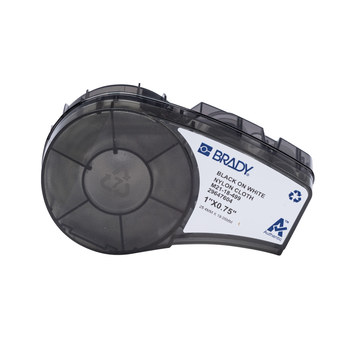 Brady 152092 Cartuchos para impresora de transferencia térmica troquelados - 1 pulg. x 0.75 pulg. - Nailon - Negro sobre blanco - B-499