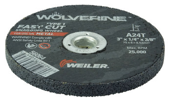 Weiler Wolverine Rueda de enganche 56064 - Tipo 1 (recto) - 3 pulg. - Óxido de aluminio - 24 - T