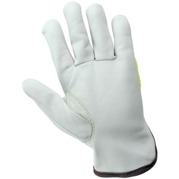 Global Glove 3100GHV Amarillo/verde reflectante Grande Cuero Piel de cabra Cuero Guante para conductor - 3100ghv lg