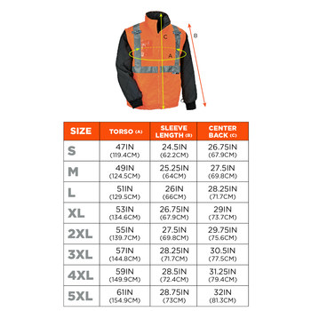 Ergodyne GloWear 8287 Chaqueta para condiciones frías 25514 - tamaño Grande - Poliéster - Naranja
