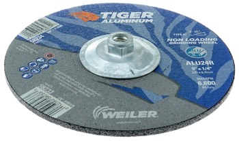 Weiler Tiger Aluminum Disco esmerilador 58234 - 9 pulg. - A/O óxido de aluminio AO - 24 - R