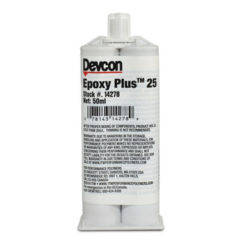 Devcon Epoxy Plus 25 Gris Adhesivo epoxi - Base y acelerador (B/A) - 50 ml Cartucho - 14278