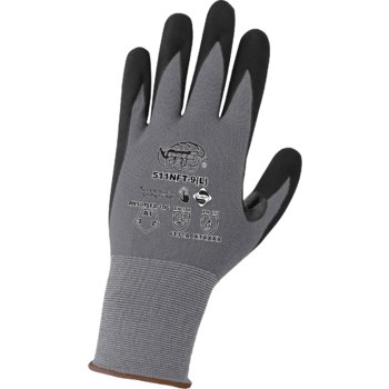 Global Glove Tsunami Grip Gris/Negro Grande Nailon/Spandex Guantes de trabajo - Pulgar reforzado - 810033-29603