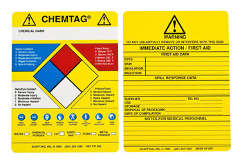 Imágen de Brady Chemtag Negro/Azul/Rojo/Amarillo Vinilo CHEM-CTI502 Inserción de etiqueta de sustancia peligrosa (Imagen principal del producto)