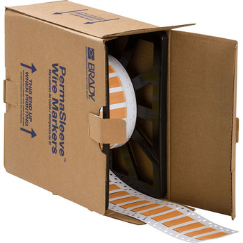 Imágen de Brady Permasleeve Naranja Termocontraíble Transferencia térmica 2HX-375-2-OR-S Manga para impresora de transferencia térmica troquelada (Imagen principal del producto)