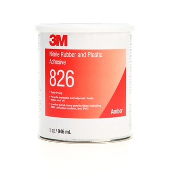 3M 826 Adhesivo de plástico de nitrilo Ámbar Líquido 1 qt Lata - 19707