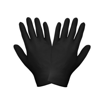 Global Glove Negro Grande Nitrilo Guantes desechables - Grado Industrial - acabado Dedos texturizados - Longitud 9.5 pulg. - 810033-29192