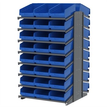 Imagen de Akro-mils APRD18018 800 lb Azul Gris Revestido en polvo Acero 16 ga Doble cara Bastidor fijo (Imagen principal del producto)