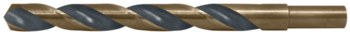 Cle-Force 1605 Heavy-Duty Taladro de eje reducido - Corte de mano derecha - Punta Dividir 135° - Acabado Negro Y Oro - Longitud Total 5.125 pulg. - Flauta Espiral - Acero de alta velocidad - Vástago Reducido - C69071