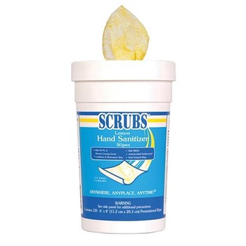 Scrubs Hand Sanitizing Wipe - 120 Wipes Tub - Lemon Fragrance - 92991