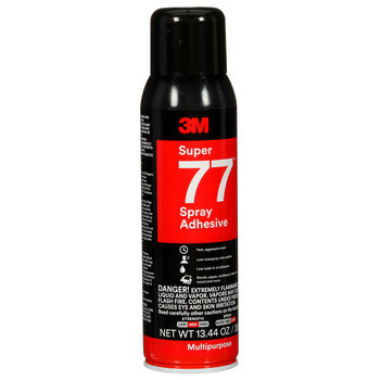 3M Super 77 Multipurpose Spray Adhesive Clear Aerosol 20 oz Aerosol Can - 86234 - 13.44 oz Net Weight