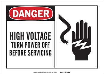Imágen de Brady B-120 Poliéster reforzado con fibra de vidrio Rectángulo Blanco Inglés Cartel de seguridad eléctrica 62791 (Imagen principal del producto)