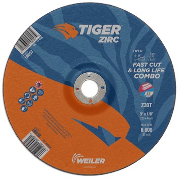 Weiler Tiger Zirc Rueda combinada 58058 - 9 pulg. - Zirconio - 30 - T