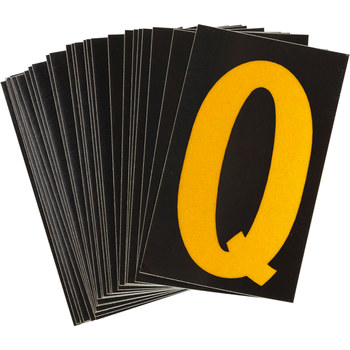Imágen de Brady Bradylite Amarillo sobre negro Reflectante Exterior Carta 5000-Q Etiqueta en forma de letra (Imagen principal del producto)