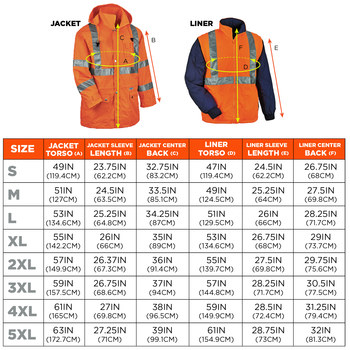 Ergodyne Glowear 8385 Chaqueta para condiciones frías 24378 - tamaño 4XG - Naranja de alta visibilidad