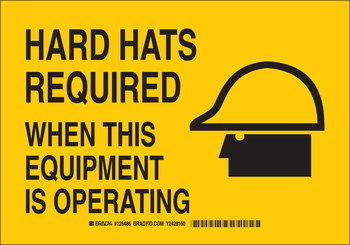 Imágen de Brady B-555 Aluminio Rectángulo Amarillo Inglés Cartel de seguridad del equipo 128484 (Imagen principal del producto)