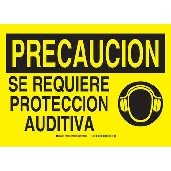 Imágen de Brady B-120 Poliéster reforzado con fibra de vidrio Rectángulo Amarillo Inglés/Español Cartel de PPE 39870 (Imagen principal del producto)