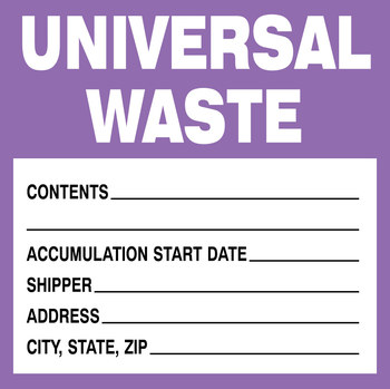 Imágen de Brady Negro/Púrpura sobre blanco Cuadrado Papel 60362 Etiqueta de residuos (Imagen principal del producto)