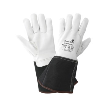 Global Glove CR100MTG Blanco Grande Cuero Grano Piel de cabra Cuero Guante para soldadura - cr100mtg lg