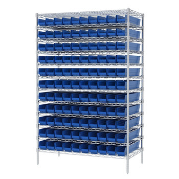 Imagen de Akro-mils AWS244830124 2000 lb Ajustable Azul Cromo Acero Abierto Ajustable Sistema de estantería fijo (Imagen principal del producto)