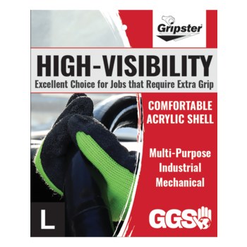 Global Glove Gripster 300NB Negro/Amarillo 9 Algodón/Poliéster Guantes de trabajo - 300nb lg