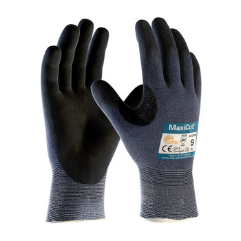 PIP ATG MaxiCut Ultra 44-3745 Negro/Azul Extrapequeño Protector de hilo Guante resistente a cortes - Longitud 20 cm - 616314-17852