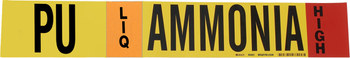 Imágen de Brady Negro/Naranja/Rojo/Blanco sobre amarillo Vinilo 90481 Marcador de tubería autoadhesivo (Imagen principal del producto)