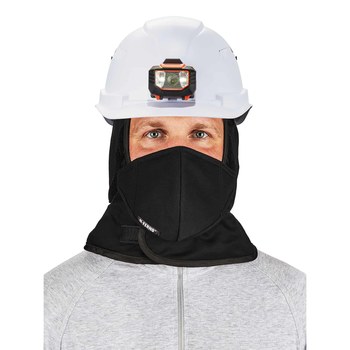 Ergodyne N-Ferno 6871 Negro Universal Algodón Cubrecabeza para clima frío - Forro de la cabeza - Velcro - Velcro - 720476-16871