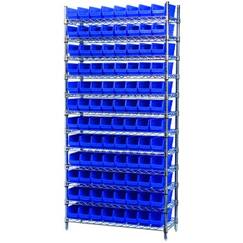 Imagen de Akro-mils AWS143630120 2000 lb Ajustable Azul Cromo Acero Abierto Ajustable Sistema de estantería fijo (Imagen principal del producto)