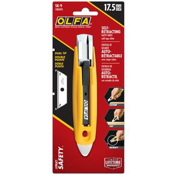 OLFA SK-9 Cuchillo de servicio - ABS, acero inoxidable, resina poliacetal (POM), acero al carbono con revestimiento de níquel - 8.75 pulg. - 40090