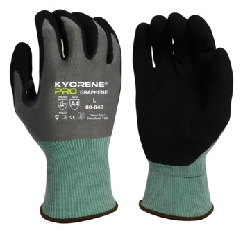 Armor Guys Kyorene 00-840 Negro/Gris/Verde azulado XL Grafeno Guantes resistentes a cortes - armor guys 00-840-xl
