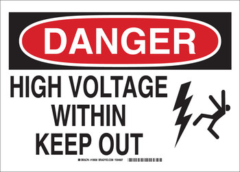 Imágen de Brady B-120 Poliéster reforzado con fibra de vidrio Rectángulo Blanco Inglés Cartel de seguridad eléctrica 87667 (Imagen principal del producto)
