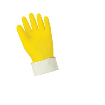 Global Glove 150F Amarillo Grande Látex Guantes de trabajo - Longitud 12 pulg. - 150f lg