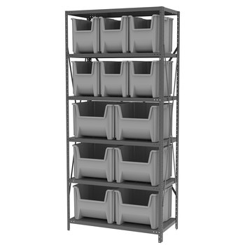 Imagen de Akro-mils AS1879 6500 lb Ajustable Gris Revestido en polvo Acero 22 ga Abierto Ajustable Sistema de estantería fijo (Imagen principal del producto)