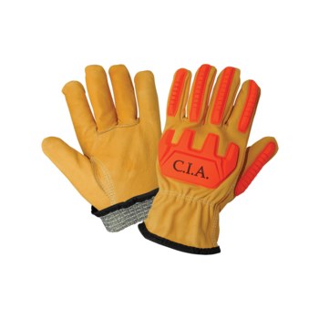 Global Glove CIA3200 Amarillo/naranja Grande Cuero Grano Cuero vacuno Guante resistente a cortes - cia3200 lg