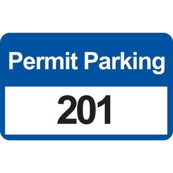 Imágen de Brady Negro/Azul sobre blanco Rectángulo Vinilo Parachoques 96247 Etiqueta de permiso de estacionamiento (Imagen principal del producto)