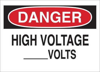 Imágen de Brady B-120 Poliéster reforzado con fibra de vidrio Rectángulo Blanco Inglés Cartel de seguridad eléctrica 69025 (Imagen principal del producto)