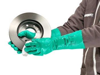 Ansell AlphaTec 39-124 Verde 9 Nitrilo Apoyado Guantes resistentes a productos químicos - acabado Áspero - Longitud 14 pulg. - 076490-17806