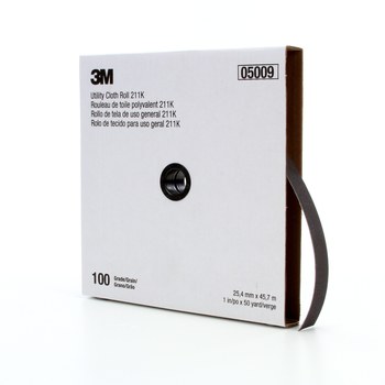 3M Rollo 05009 - 1 pulg. x 50 yd - Óxido de aluminio - 100 - Fina