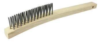 Weiler Acero Cepillo de alambre de mano - 2.4 pulg. ancho x 13.75 pulg. longitud - Diámetro de la cerda 0.012 pulg. - 44594