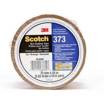 3M Scotch 373 Tostado Cinta de sellado de cajas - 72 mm Anchura x 50 m Longitud - 2.5 mil Espesor - 68780