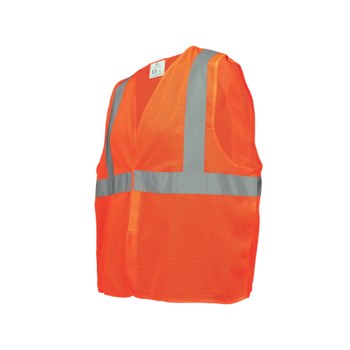 Global Glove FrogWear HV Chaleco de topógrafo de alta visibilidad GLO-006V-LG - tamaño Grande - Malla Poliéster - Naranja de alta visibilidad - ANSI clase 2, tipo R - glo-006v lg