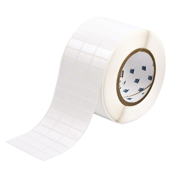 Brady THT-5-498-10 Rollo de etiquetas troqueladas para impresoras - 1 pulg. x 1/2 pulg. - Vinilo - Blanco - B-498