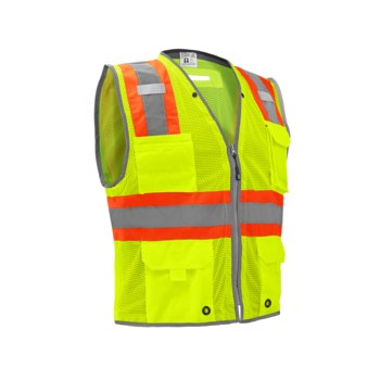 Global Glove FrogWear GLO-067 Chaleco de alta visibilidad GLO-067-LG - tamaño Grande - Poliéster - Amarillo/verde reflectante - ANSI clase 2 - glo-067 lg
