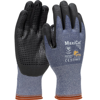 PIP ATG MaxiCut Ultra DT 44-3445 Azul/Negro 2XG Hilo/fibras Guantes resistentes a cortes y perforaciones - Longitud 9.84 - 616314-78344